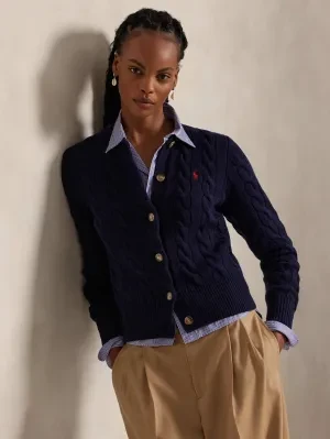 POLO RALPH LAUREN Wełniany kardigan | Slim Fit | z dodatkiem kaszmiru