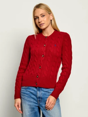 POLO RALPH LAUREN Wełniany kardigan | Slim Fit | z dodatkiem kaszmiru czerwony