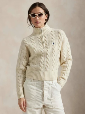 POLO RALPH LAUREN Wełniany półgolf | Relaxed fit | z dodatkiem kaszmiru kremowy