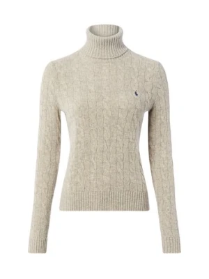 Polo Ralph Lauren Wełniany sweter damski z zawartością kaszmiru Kobiety Kaszmir szary wypukły wzór tkaniny,