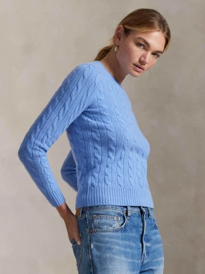 POLO RALPH LAUREN Wełniany sweter Julianna | Regular Fit | z dodatkiem kaszmiru niebieski