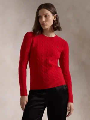 POLO RALPH LAUREN Wełniany sweter JULIANNA | Slim Fit | z dodatkiem kaszmiru