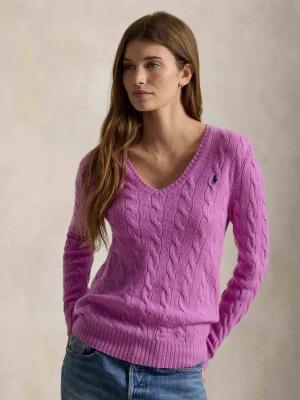POLO RALPH LAUREN Wełniany sweter Kimberly | Slim Fit | z dodatkiem kaszmiru fioletowy