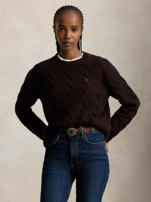 POLO RALPH LAUREN Wełniany sweter | Loose fit | z dodatkiem kaszmiru brązowy