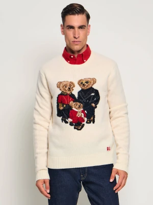 POLO RALPH LAUREN Wełniany sweter | Regular Fit | z dodatkiem kaszmiru kremowy