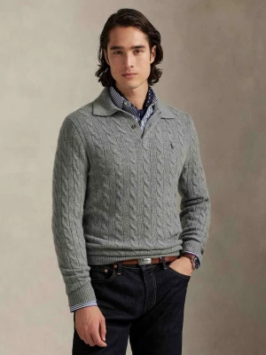 POLO RALPH LAUREN Wełniany sweter | Regular Fit | z dodatkiem kaszmiru szary