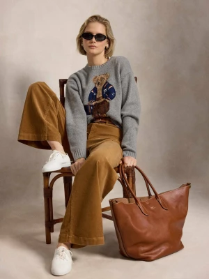 POLO RALPH LAUREN Wełniany sweter | Relaxed fit | z dodatkiem kaszmiru szary