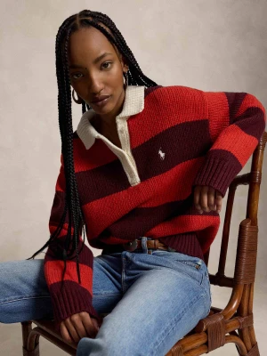 POLO RALPH LAUREN Wełniany sweter Rugby | Relaxed fit czerwony