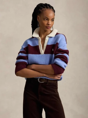 POLO RALPH LAUREN Wełniany sweter Rugby | Relaxed fit niebieski