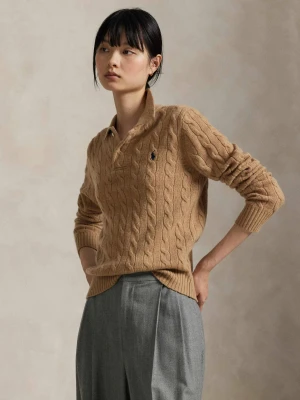 POLO RALPH LAUREN Wełniany sweter | Slim Fit | z dodatkiem kaszmiru camel