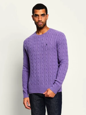 POLO RALPH LAUREN Wełniany sweter | Slim Fit | z dodatkiem kaszmiru fioletowy