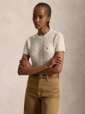 POLO RALPH LAUREN Wełniany sweter | Slim Fit | z dodatkiem kaszmiru kremowy