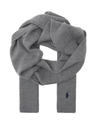 POLO RALPH LAUREN Wełniany szal szary