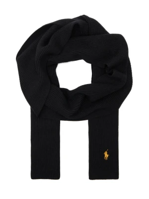 POLO RALPH LAUREN Wełniany szal czarny