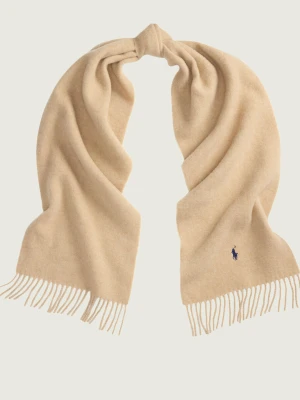 POLO RALPH LAUREN Wełniany szal beżowy