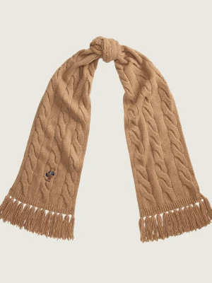 POLO RALPH LAUREN Wełniany szal camel