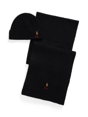 POLO RALPH LAUREN Wełniany szal + czapka