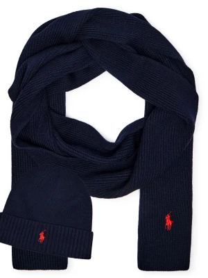 POLO RALPH LAUREN Wełniany szal + czapka
