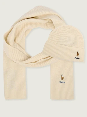 POLO RALPH LAUREN Wełniany szal + czapka