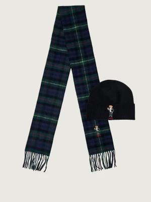 POLO RALPH LAUREN Wełniany szal + czapka | z dodatkiem kaszmiru