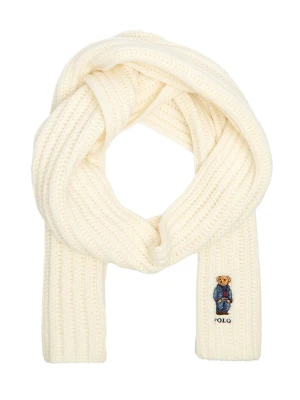 POLO RALPH LAUREN Wełniany szal DENIM BEAR kremowy