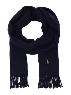 POLO RALPH LAUREN Wełniany szal granatowy