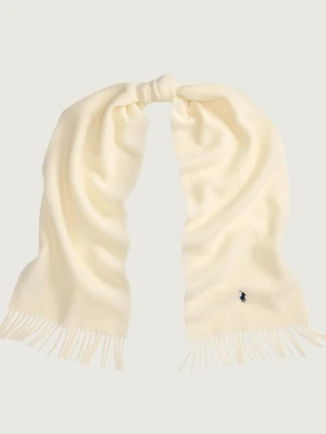 POLO RALPH LAUREN Wełniany szal kremowy