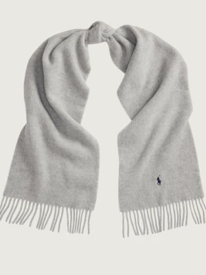 POLO RALPH LAUREN Wełniany szal szary