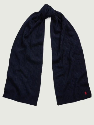 POLO RALPH LAUREN Wełniany szal | z dodatkiem kaszmiru granatowy