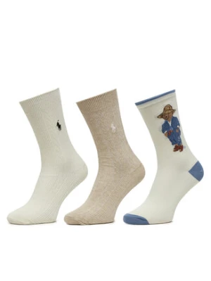 Polo Ralph Lauren Zestaw 3 par wysokich skarpet damskich 455972026001 Kolorowy