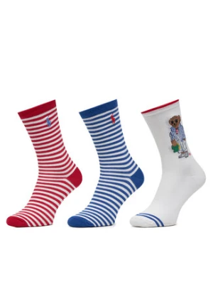 Polo Ralph Lauren Zestaw 3 par wysokich skarpet damskich 455972027001 Beżowy