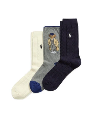Polo Ralph Lauren Zestaw 3 par wysokich skarpet damskich 455982948001 Kolorowy