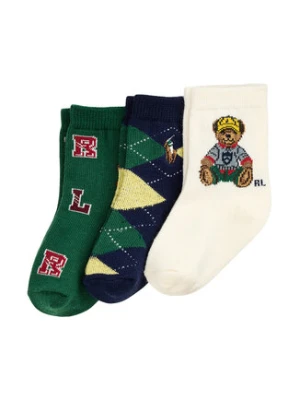 Polo Ralph Lauren Zestaw 3 par wysokich skarpet dziecięcych 441P03153001 Kolorowy