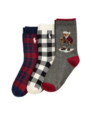 Polo Ralph Lauren Zestaw 3 par wysokich skarpet dziecięcych 443P03158001 Kolorowy