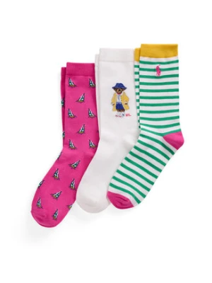 Polo Ralph Lauren Zestaw 3 par wysokich skarpet dziecięcych 448969097001 Kolorowy