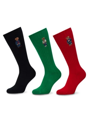 Polo Ralph Lauren Zestaw 3 par wysokich skarpet męskich 449973049001 Kolorowy