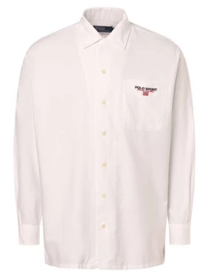 Polo Sport Koszula męska Mężczyźni Regular Fit Bawełna biały jednolity,