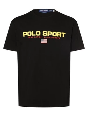Polo Sport Koszulka męska Mężczyźni Bawełna czarny nadruk,