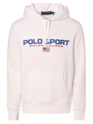 Polo Sport Męski sweter z kapturem Mężczyźni biały nadruk,