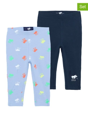 Polo Sylt Legginsy (2 pary) w kolorze błękitnym i granatowym rozmiar: 86/92