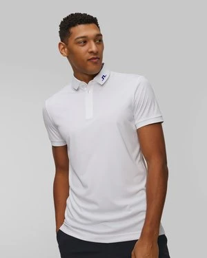 Polo techniczne męskie J.Lindeberg KV Print Polo białe J Lindeberg