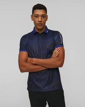 Polo techniczne męskie J.Lindeberg Tour Tech Print Polo granatowo-czarne J Lindeberg