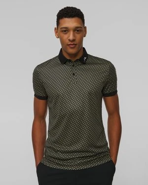 Polo Techniczne Męskie J.lindeberg Tour Tech Print Polo Zielono-czarne J Lindeberg