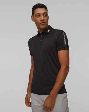 Polo Techniczne Męskie J.lindeberg Tour Tech Slim Fit Polo Czarne J Lindeberg