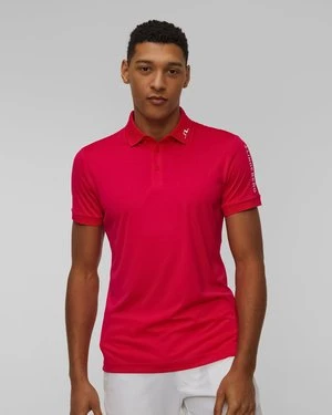 Polo Techniczne Męskie J.lindeberg Tour Tech Slim Fit Polo Czerwone J Lindeberg