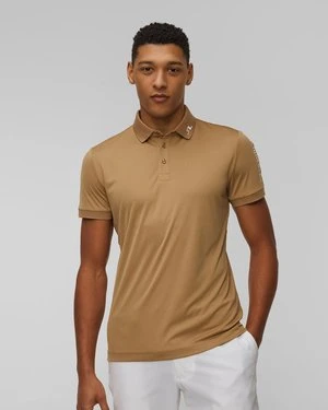 Polo techniczne męskie J.Lindeberg Tour Tech Slim Fit Polo złote J Lindeberg