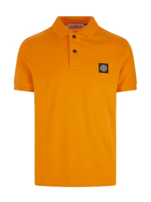 Polo w kolorze pomarańczowym z logo Compass Stone Island