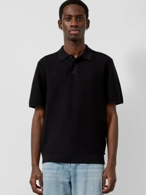 Polo z dzianiny QS czarny