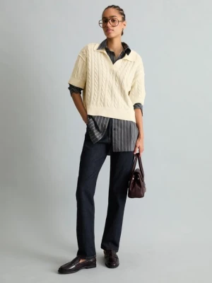 Polo z dzianiny w stylu oversize Marc O'Polo červená