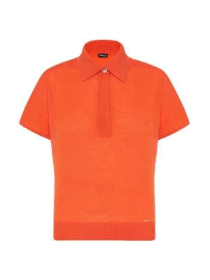 Polo z Wełny w Kolorze Pomarańczowym Kiton